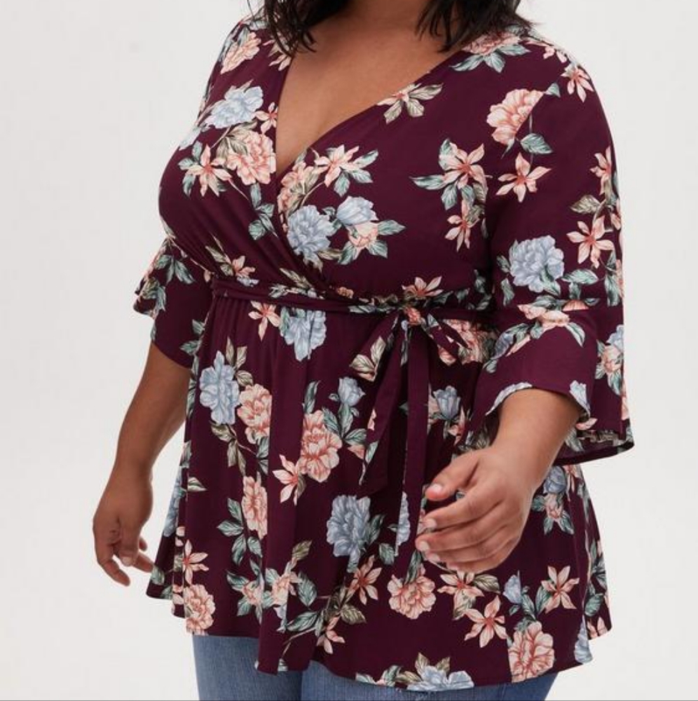 TORRID Stretch Challis Surplice Blouse 2XL